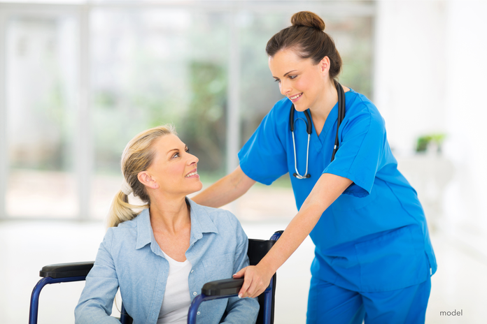 woman receiving nursing care